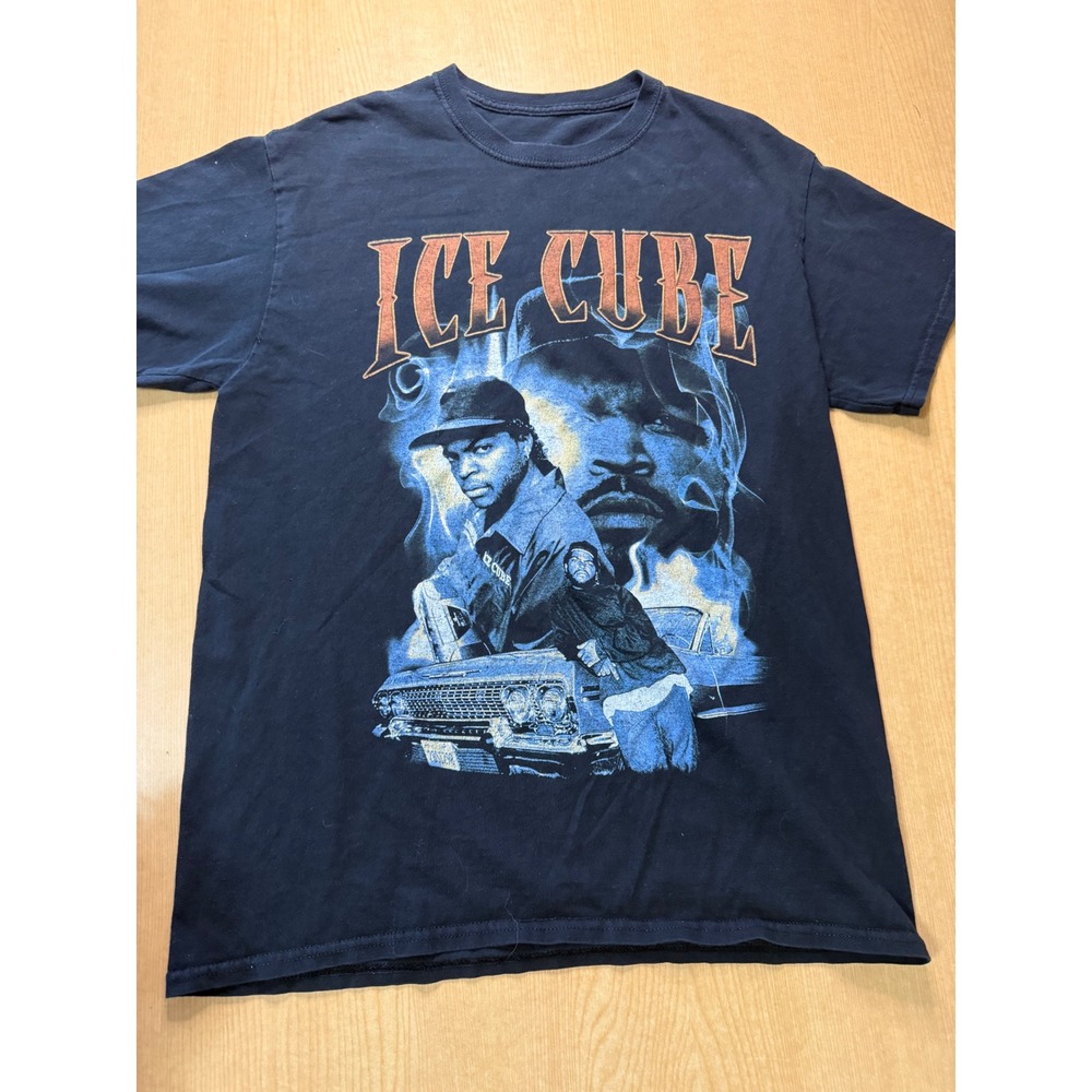 Vintage Ice Cube Graphic T-Shirt Mens Medium Black Hip Hop Rap Lowrider